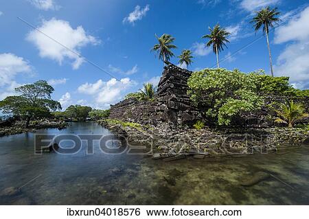 Stock Photograph - Ruinen der antiken Stadt Nan Madol, Pohnpei, Mikronesien, Central Pacific, Ozeanien. Fotosearch