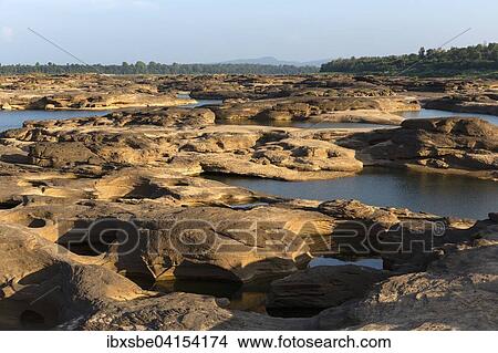 Sam Pan Bok, 3000 Locher, Mekong, Provinz Ubon Ratchathani, Isan, Isaan, Thailand, Asien View Large Photo Image Picture - Sam Pan Bok, 3000 Locher, Mekong, Provinz Ubon Ratchathani, Isan, Isaan, Thailand, Asien. Fotosearch