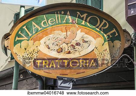 Schild Via dell'Amore, Weg der Liebe, Trattoria, Cinque Terre, Ligurien, Italien, Europa View Large Photo Image Stock Photo - Schild Via dell'Amore, Weg der Liebe, Trattoria, Cinque Terre, Ligurien, Italien, Europa. Fotosearch