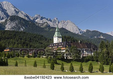 Schloss Elmau, Schlosshotel, Wettersteingebirge, Klais, Krun, Werdenfelser Land, Oberbayern, Bayern, Deutschland, Europa View Large Photo Image Stock Image - Schloss Elmau, Schlosshotel, Wettersteingebirge, Klais, Krun, Werdenfelser Land, Oberbayern, Bayern, Deutschland, Europa. Fotosearch