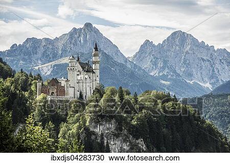 Schloss Neuschwanstein, Schwangau, Ostallgau, Allgau, Bayern, Deutschland, Europa View Large Photo Image Stock Image - Schloss Neuschwanstein, Schwangau, Ostallgau, Allgau, Bayern, Deutschland, Europa. Fotosearch