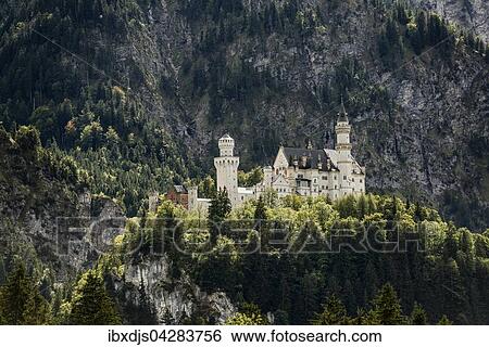 Schloss Neuschwanstein, Schwangau, Ostallgau, Allgau, Bayern, Deutschland, Europa View Large Photo Image Stock Photograph - Schloss Neuschwanstein, Schwangau, Ostallgau, Allgau, Bayern, Deutschland, Europa. Fotosearch