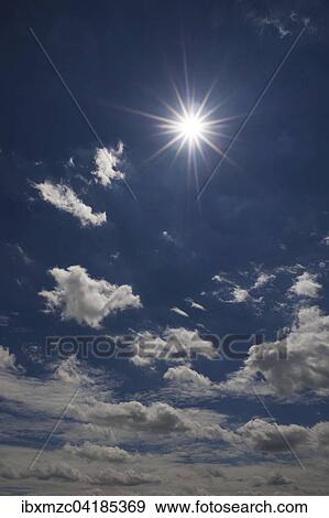 Schonwetterwolken, Cumulus humilis, mit Sonne, Bayern, Deutschland, Europa View Large Photo Image Stock Photo - Schonwetterwolken, Cumulus humilis, mit Sonne, Bayern, Deutschland, Europa. Fotosearch