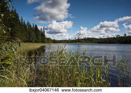 Stock Photograph - See Aelgetjarnet, Kynnefjall, Munkedal, Vastra Gotalands lan, Bohuslan, Schweden, Europa. Fotosearch