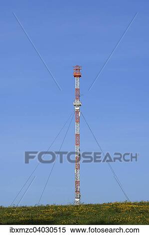 Sendemast auf einem Hugel gegen blauen Himmel, Mecklenburg-Vorpommern, Deutschland, Europa View Large Photo Image Stock Photography - Sendemast auf einem Hugel gegen blauen Himmel, Mecklenburg-Vorpommern, Deutschland, Europa. Fotosearch