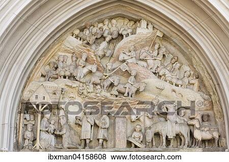 Spatgotisches Tympanon des Hauptportals der Ritterkapelle, Hassfurt, Mainfranken, Unterfranken, Franken, Bayern, Deutschland, Europa View Large Photo Image Stock Photo - Spatgotisches Tympanon des Hauptportals der Ritterkapelle, Hassfurt, Mainfranken, Unterfranken, Franken, Bayern, Deutschland, Europa. Fotosearch
