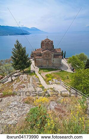 Stock Image - St. Johannes-von-Kaneo-Kirche, Unesco-Weltkulturerbe, am Ohrid-See, Ohrid, Mazedonien, Europa. Fotosearch