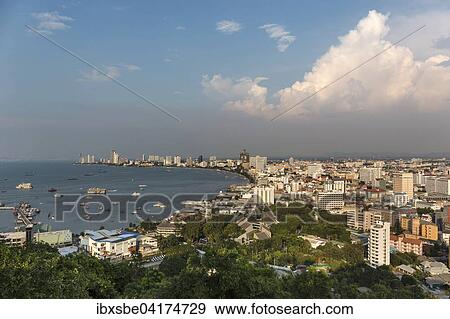 Stadtansicht, Bucht von Pattaya, Pattaya, Provinz Chon Buri, Thailand, Asien View Large Photo Image Stock Photo - Stadtansicht, Bucht von Pattaya, Pattaya, Provinz Chon Buri, Thailand, Asien. Fotosearch