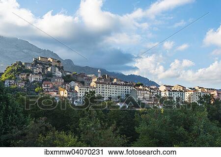 Stadtansicht, Corte, Korsika, Frankreich, Europa View Large Photo Image Stock Image - Stadtansicht, Corte, Korsika, Frankreich, Europa. Fotosearch
