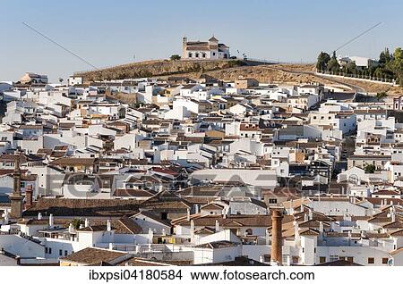 Stadtansicht mit Eremitage von Vera Cruz, Ermita de la Veracruz, Antequera, Andalusien, Spanien, Europa View Large Photo Image Picture - Stadtansicht mit Eremitage von Vera Cruz, Ermita de la Veracruz, Antequera, Andalusien, Spanien, Europa. Fotosearch