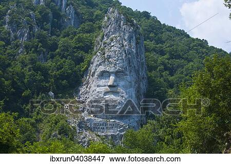 Statue des Decebalus, Naturpark Eisernes Tor, Donautal, Rumanien, Europa View Large Photo Image Stock Photo - Statue des Decebalus, Naturpark Eisernes Tor, Donautal, Rumanien, Europa. Fotosearch