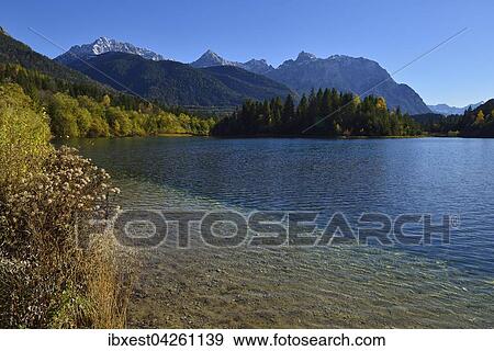Stock Photo - Stausee Sylvensteinspeicher, Karwendel, Bayern, Oberbayern, Deutschland, Europa. Fotosearch
