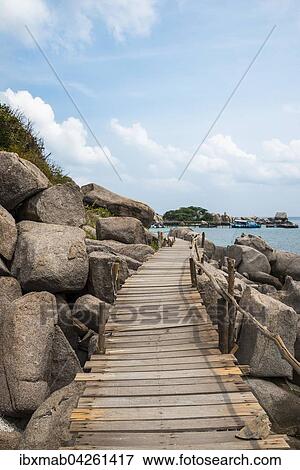 Steg, Holzsteg an der Inselkuste, Insel Koh Nang Yuan, auch Nangyuan, bei Koh Tao, Golf von Thailand, Thailand, Asien View Large Photo Image Stock Photo - Steg, Holzsteg an der Inselkuste, Insel Koh Nang Yuan, auch Nangyuan, bei Koh Tao, Golf von Thailand, Thailand, Asien. Fotosearch