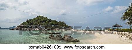 Stock Photography - Strand, Insel Koh Nang Yuan, auch Nangyuan, bei Koh Tao, Golf von Thailand, Thailand, Asien. Fotosearch
