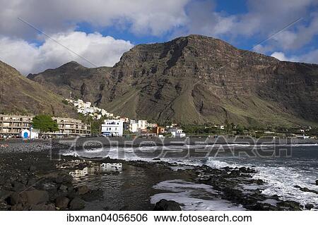Strand, La Playa und La Calera, Valle Gran Rey, La Gomera, Kanarische Inseln, Spanien, Europa View Large Photo Image Stock Photograph - Strand, La Playa und La Calera, Valle Gran Rey, La Gomera, Kanarische Inseln, Spanien, Europa. Fotosearch