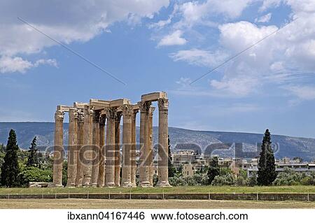 Tempel des olympischen Zeus, Olympieion, Athen, Griechenland, Europa View Large Photo Image Stock Photograph - Tempel des olympischen Zeus, Olympieion, Athen, Griechenland, Europa. Fotosearch