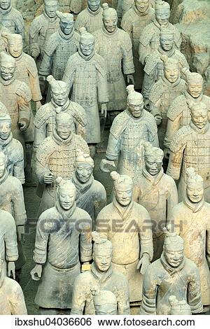 Stock Photograph - Terrakotta-Armee, Grabanlage Halle 1, Mausoleum Qin Shihuangdis, Xi'an, Provinz Shaanxi, China, Asien. Fotosearch