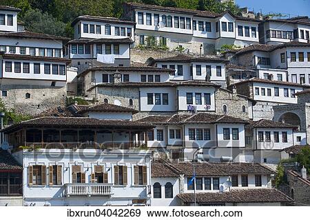 Traditionelle Hauser im Stadtteil Mangalem, UNESCO Weltkulturerbe, Berat, Albanien, Europa View Large Photo Image Stock Photo - Traditionelle Hauser im Stadtteil Mangalem, UNESCO Weltkulturerbe, Berat, Albanien, Europa. Fotosearch