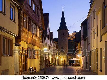 Turm am Maintor und Karlsburg am Abend, Karlstadt, Unterfranken, Franken, Bayern, Deutschland, Europa View Large Photo Image Picture - Turm am Maintor und Karlsburg am Abend, Karlstadt, Unterfranken, Franken, Bayern, Deutschland, Europa. Fotosearch