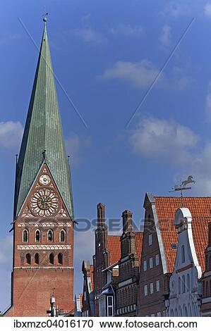 Turm der Kirche St. Johannis, 1289-1470, Backsteingotik, Luneburg, Niedersachsen, Deutschland, Europa View Large Photo Image Stock Image - Turm der Kirche St. Johannis, 1289-1470, Backsteingotik, Luneburg, Niedersachsen, Deutschland, Europa. Fotosearch