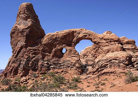 Stock Photography - Turret Arch, The Windows Selection, Arches National Park, Utah, USA, Nordamerika. Fotosearch