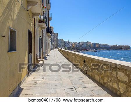Via Mura di Tramontana Ovest, Nordufer der Altstadt, Trapani, Sizilien, Italien, Europa View Large Photo Image Stock Photo - Via Mura di Tramontana Ovest, Nordufer der Altstadt, Trapani, Sizilien, Italien, Europa. Fotosearch