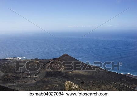 Picture - Vulkan Teneguia, Vulkanlandschaft, Lavalandschaft, Monumento Natural de Los Volcanes de Teneguia Park, Sudkap Punta de Fuencaliente, Fuencaliente, La Palma, Kanarische Inseln, Spanien, Europa. Fotosearch