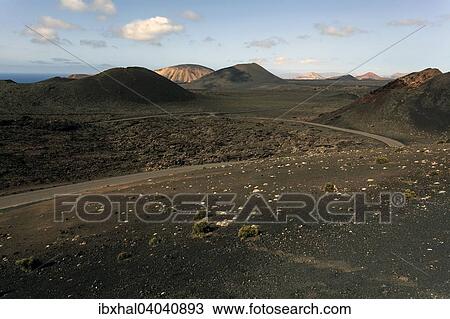 Vulkanlandschaft, Feuerberge, Vulkane, Nationalpark Timanfaya, Lanzarote, Kanarische Inseln, Spanien, Europa View Large Photo Image Stock Image - Vulkanlandschaft, Feuerberge, Vulkane, Nationalpark Timanfaya, Lanzarote, Kanarische Inseln, Spanien, Europa. Fotosearch