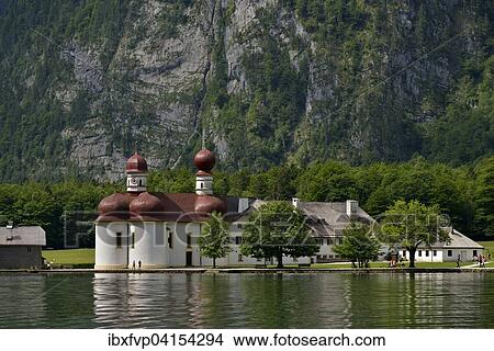 Wallfahrtskirche St. Bartholoma am Konigssee, Oberbayern, Bayern, Deutschland, Europa View Large Photo Image Picture - Wallfahrtskirche St. Bartholoma am Konigssee, Oberbayern, Bayern, Deutschland, Europa. Fotosearch