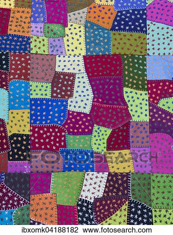 Wandbehang aus bunten Flicken, Detail, Rajasthan, Indien, Asien View Large Photo Image Stock Image - Wandbehang aus bunten Flicken, Detail, Rajasthan, Indien, Asien. Fotosearch