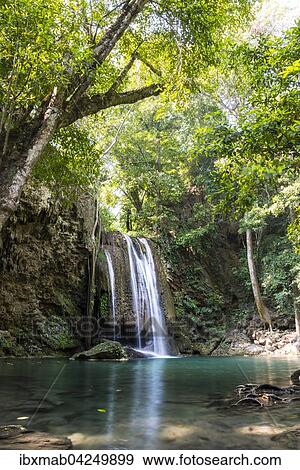 Wasserfall im Erawan-Nationalpark, Provinz Kanchanaburi, Thailand, Asien View Large Photo Image Stock Photo - Wasserfall im Erawan-Nationalpark, Provinz Kanchanaburi, Thailand, Asien. Fotosearch