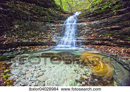 Wasserfall im Herbstwald, Regionalpark Monte Cucco, Umbrien, Italien, Europa View Large Photo Image Picture - Wasserfall im Herbstwald, Regionalpark Monte Cucco, Umbrien, Italien, Europa. Fotosearch