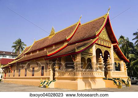 Wat Ong Teu Mahawihan, Vientiane, Prafektur Vientiane, Laos, Asien View Large Photo Image Stock Image - Wat Ong Teu Mahawihan, Vientiane, Prafektur Vientiane, Laos, Asien. Fotosearch