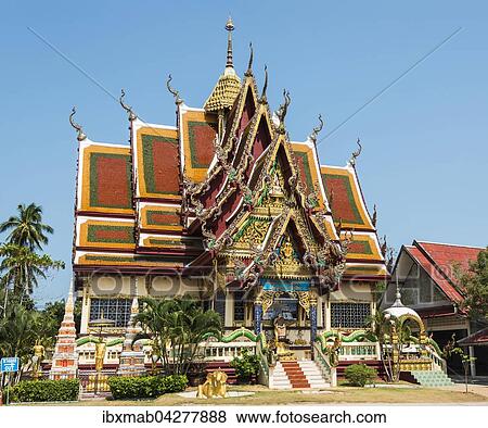 Stock Photo - Wat Phra Yai Ko Pan Tempel in Ban Bo Phut, Insel Ko Samui, Thailand, Asien. Fotosearch
