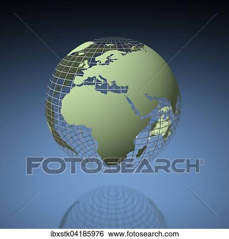 Weltkugel mit Gitternetz View Large Photo Image Stock Photograph - Weltkugel mit Gitternetz. Fotosearch