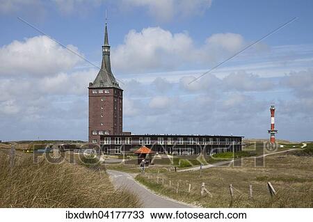 Westturm Jugendherberge Neuer Leuchtturm Wangerooge Ostfriesische Insel Ostfriesland Niedersachsen Deutschland Europa Stock Image Ibxdwh Fotosearch