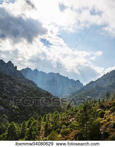 Wolken uber bewaldeten Berge, Corte, Departement Haute-Corse, Korsika, Frankreich, Europa View Large Photo Image Stock Photo - Wolken uber bewaldeten Berge, Corte, Departement Haute-Corse, Korsika, Frankreich, Europa. Fotosearch
