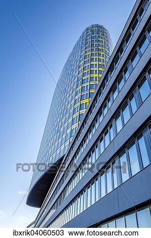 Stock Image - Zentrale, Hauptverwaltung des ADAC, Allgemeiner Deutscher Automobilclub, Architekten Sauerbruch Hutton, Munchen, Oberbayern, Bayern, Deutschland, Europa. Fotosearch