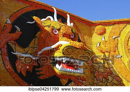 82nd Lemon Festival, Fete du Citron, Chinese dragon made of lemons and oranges, Jardins Bioves, Menton, Alpes-Maritimes department, Cote d'Azur, France, Europe View Large Photo Image Stock Photo - 82nd Lemon Festival, Fete du Citron, Chinese dragon made of lemons and oranges, Jardins Bioves, Menton, Alpes-Maritimes department, Cote d'Azur, France, Europe. Fotosearch
