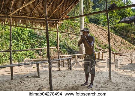 Aboriginal Orang Asil man, shooting a blowgun, Taman Negara, Malaysia, Asia View Large Photo Image Picture - Aboriginal Orang Asil man, shooting a blowgun, Taman Negara, Malaysia, Asia. Fotosearch