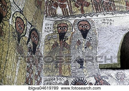 Abuna Ewostatewos and Tekle Haymonot, two personalities of Ethiopian church history of the 14th century, fresco in the Orthodox rock church Johannes Meaquddi, Gheralta Region, Tigray, Ethiopia, Africa View Large Photo Image Stock Photo - Abuna Ewostatewos and Tekle Haymonot, two personalities of Ethiopian church history of the 14th century, fresco in the Orthodox rock church Johannes Meaquddi, Gheralta Region, Tigray, Ethiopia, Africa. Fotosearch