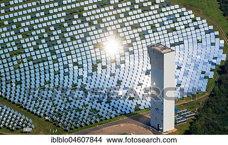 Aerial view, thermal experimental solar power plant Jülich, solar oven, solar mirror, Jülich, Jülich-Zülpicher Börde, Rhineland, North Rhine-Westphalia, Germany, Europe View Large Photo Image Picture - Aerial view, thermal experimental solar power plant Jülich, solar oven, solar mirror, Jülich, Jülich-Zülpicher Börde, Rhineland, North Rhine-Westphalia, Germany, Europe. Fotosearch