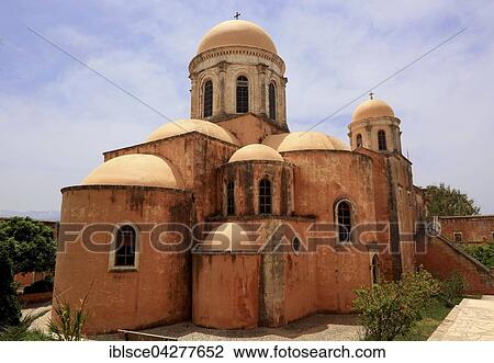 Agia Triada, Holy Trinity Monastery, cross-domed church, Akrotiri Peninsula, Crete, Greece, Europe View Large Photo Image Stock Image - Agia Triada, Holy Trinity Monastery, cross-domed church, Akrotiri Peninsula, Crete, Greece, Europe. Fotosearch