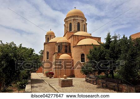 Agia Triada, Holy Trinity Monastery, cross-domed church, Akrotiri Peninsula, Crete, Greece, Europe View Large Photo Image Stock Photo - Agia Triada, Holy Trinity Monastery, cross-domed church, Akrotiri Peninsula, Crete, Greece, Europe. Fotosearch