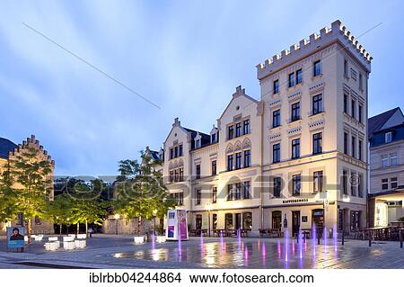 Picture - Albertsplatz with historic residential and commercial building, Coburg, Upper Franconia, Bavaria, Germany, Europe. Fotosearch