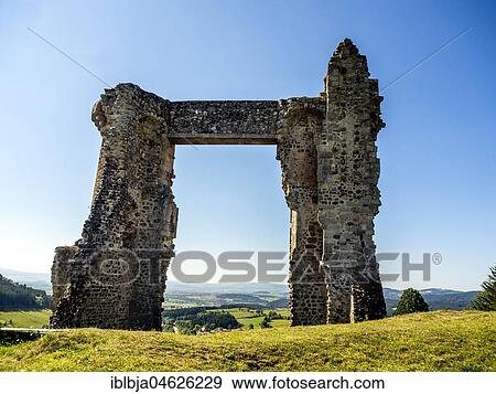 Allegre village, Castle in ruin, The Gallows, Haute Loire department, Auvergne-Rhône-Alpes, France, Europe View Large Photo Image Stock Photo - Allegre village, Castle in ruin, The Gallows, Haute Loire department, Auvergne-Rhône-Alpes, France, Europe. Fotosearch