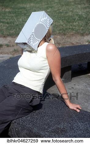 Anonymous, Woman with shoebox as sun protection, Berlin, Germany, Europe View Large Photo Image Stock Photo - Anonymous, Woman with shoebox as sun protection, Berlin, Germany, Europe. Fotosearch