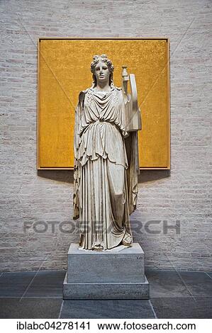 Stock Image - Apollo Barberini, God as lyrist with cithara, Glyptothek, Munich, Bavaria, Germany, Europe. Fotosearch