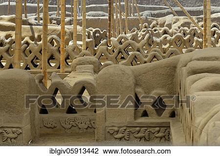 Artistic walls of mud brick, adobe with pelican relief, ruins of Chan Chan, Trujillo, region of La Liberdad, Peru, South America View Large Photo Image Stock Image - Artistic walls of mud brick, adobe with pelican relief, ruins of Chan Chan, Trujillo, region of La Liberdad, Peru, South America. Fotosearch