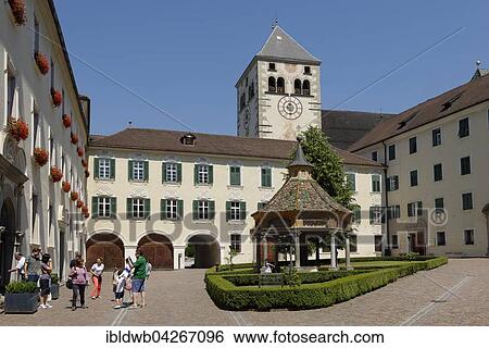 Augustinter-Chorherrenstift, monastery, courtyard and fountain house, monastery Neustift near Brixen, South Tyrol, Alto Adige, Italy, Europe View Large Photo Image Stock Photograph - Augustinter-Chorherrenstift, monastery, courtyard and fountain house, monastery Neustift near Brixen, South Tyrol, Alto Adige, Italy, Europe. Fotosearch